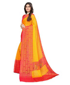 Vamika Yellow Chiffon Brasso Bollywood Style Woven Saree (DIMPLE YELLOW) - Distacart