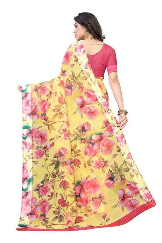 Vamika Yellow Linen Satin Border Saree (SONAKSHI 12 YELLOW )