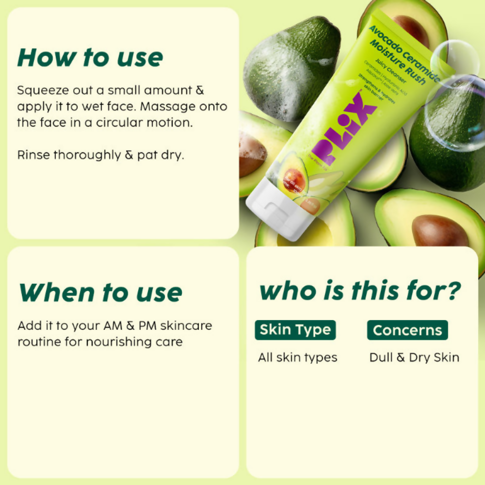 PLIX The Plant Fix Avocado Ceramide Moisture Rush - Cleanser & Cream