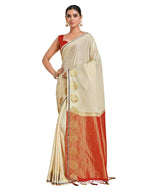 Mimosa Women's Beige Pure Crepe Saree - Distacart