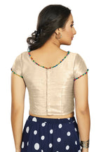 Aastha Fashion Women's Off White Art Silk Designer Party Wear Readymade Blouse