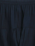 Ahalyaa Navy Blue Poly Rayon Silver Foil Print Kids Kurta Churidar Set For Boys
