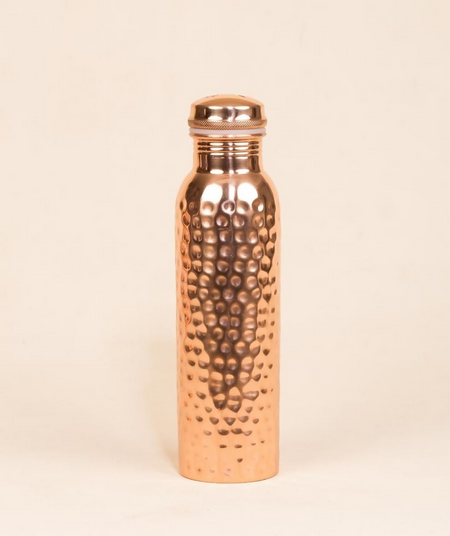 Isha Life Hammered Copper Water Bottle - 950 ml