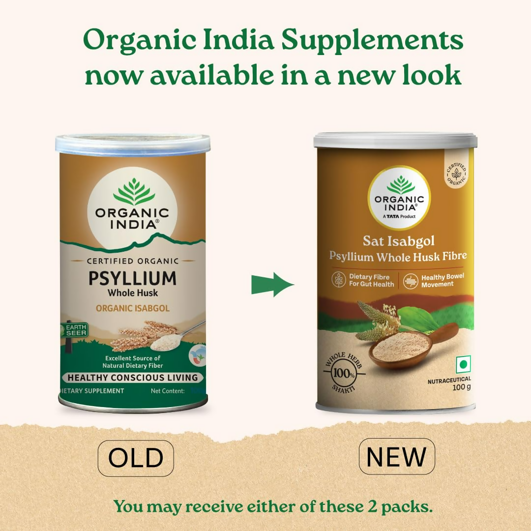 Organic India Sat Isabgol Psyllium Whole Husk Powder - Distacart