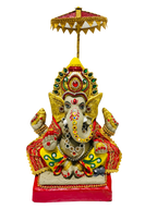 Eco-Friendly Ganesh Idols (Non-Toxic Colors) With Chatri, Kumkum & Akshat