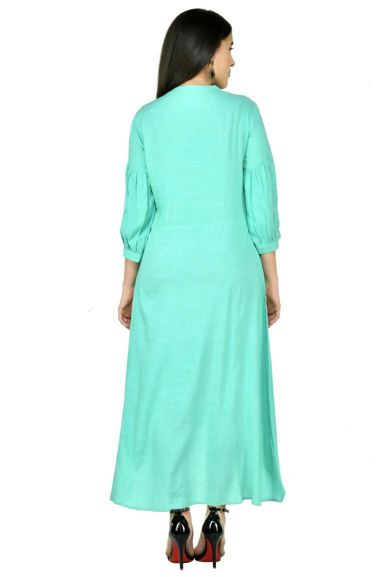 Joban Fashion Sea Green Cotton Rayon Kurta Set