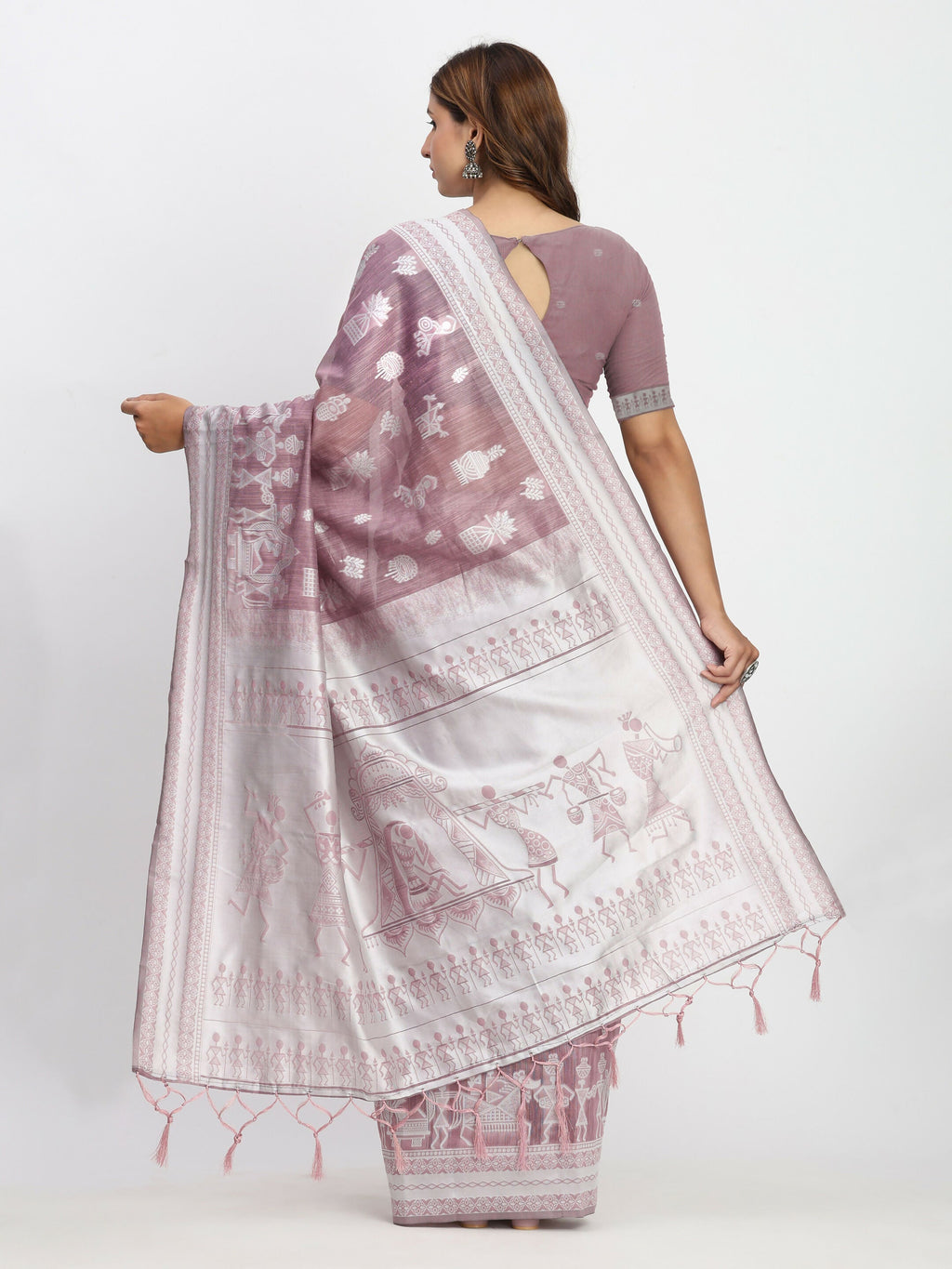 Shree Shyam Fashion Linen Cotton Sea Green Saree - Distacart