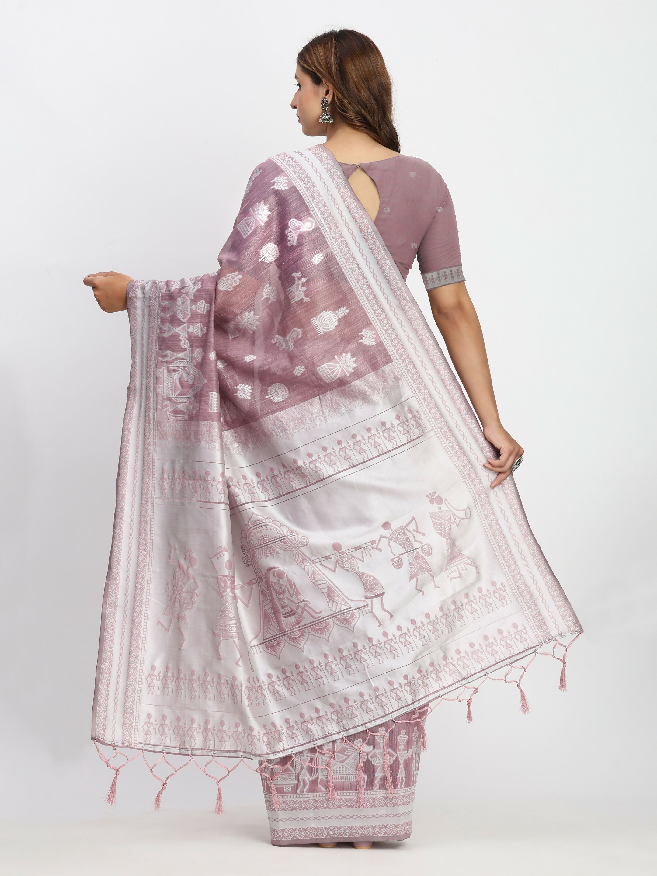 Shree Shyam Fashion Linen Cotton Sea Green Saree - Distacart