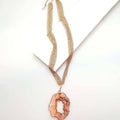 Bling Accessories Rose Gold Agate Natural Stone With Fine Rose Gold Brass Metal Chain Cluster 10 Rows Necklace