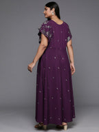 Ahalyaa Women's Traditional wear Ethnic Dress - Burgundy - Distacart