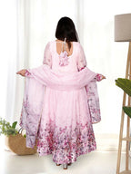 Joban Fashion Pink Kurta Set Organza Sequin Embroidery Work - Distacart
