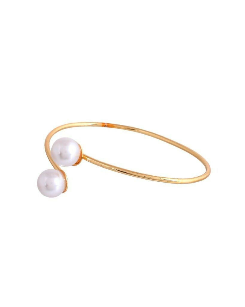 VOJ One Gram Gold Plated Pearl Studded Bracelet - Distacart