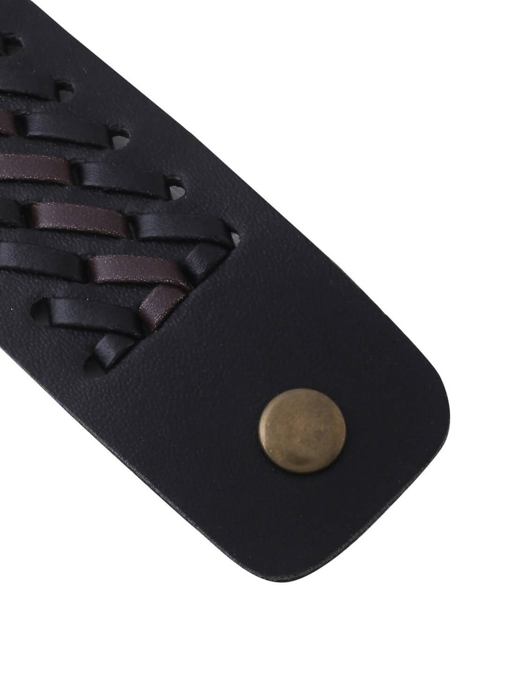 NVR Men's Black Leather Bracelet - Distacart