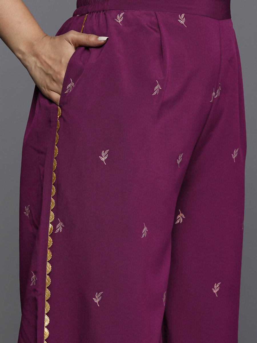 Ahalyaa Women's Traditional wear Co-ords - Purple - Distacart