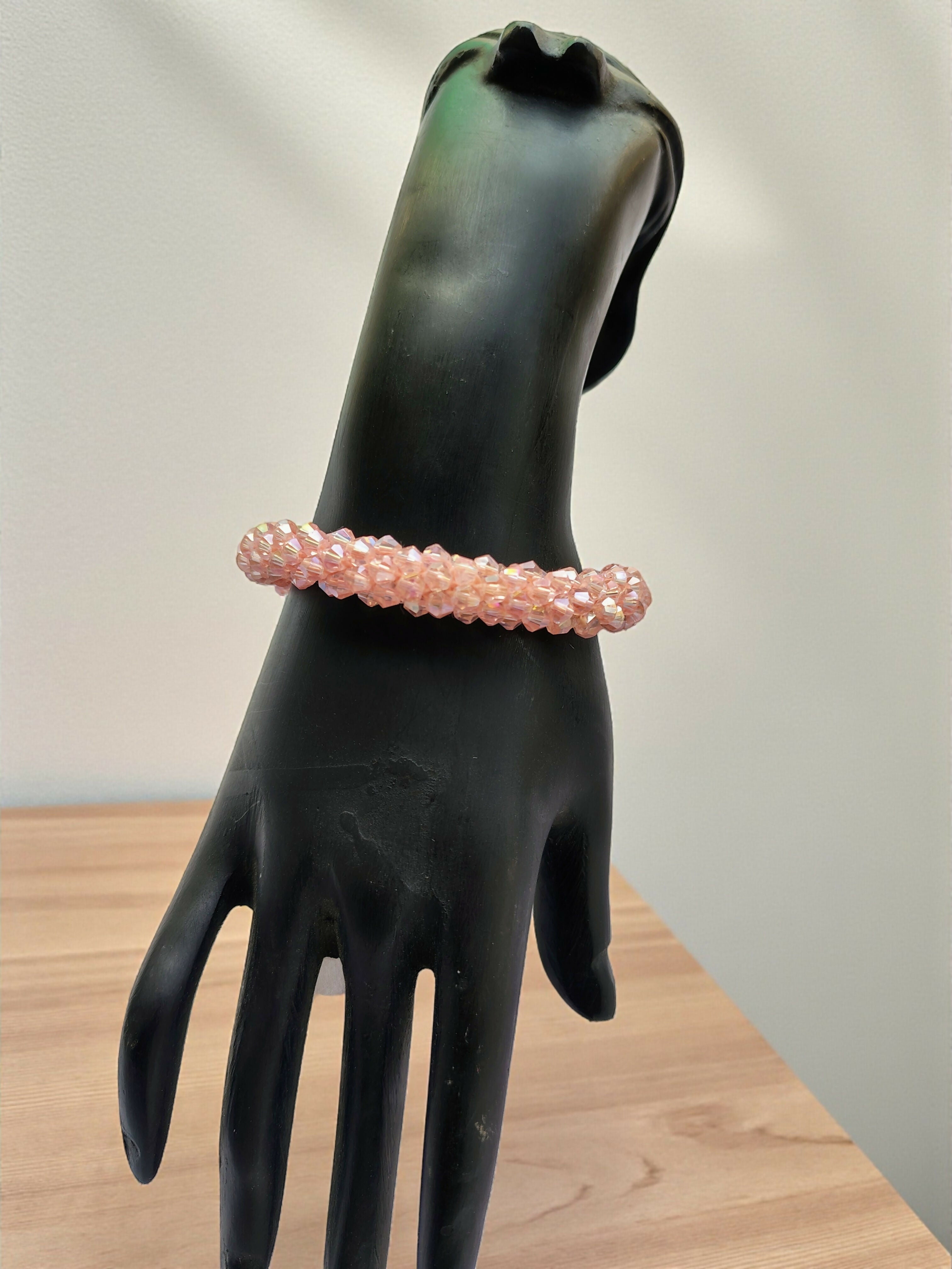 Inhanns Unisex Crystal Bloom – Adjustable Crystal Bead Bracelets - Baby Pink - Distacart