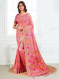 Shree Shyam Fashion Linen Cotton Pink Saree - Distacart