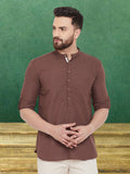 Even Apparels Men's Linen Brown Kurta