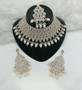 Joban Fashion Women Cream Stone Work Necklace Set - Distacart