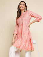 Peach Chiffon Paisley Printed Top - Himanshi