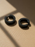 NVR Men's Black Rhodium Plated Hoop Earrings - Distacart