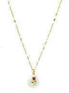 Antique Finish White Crystal Necklace - Ruby Raang