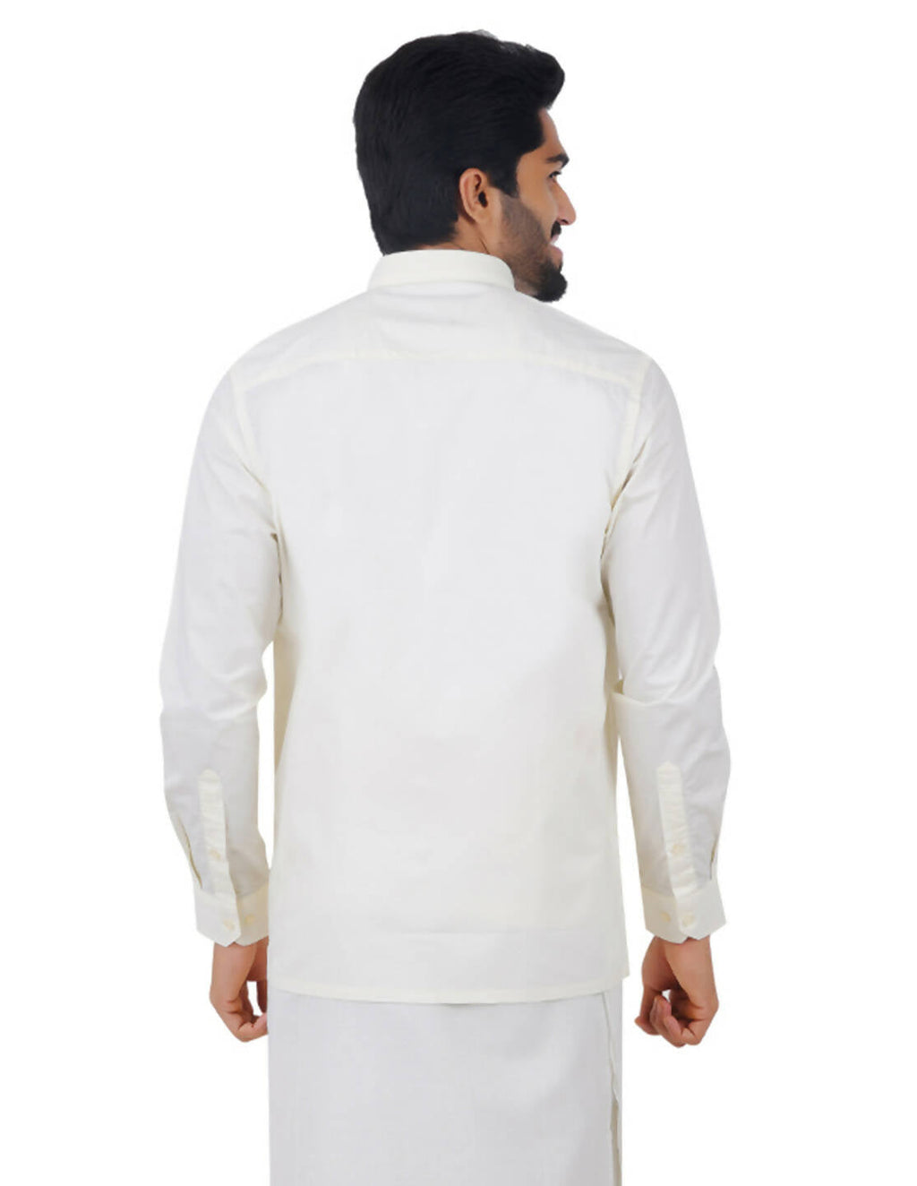 Ramraj Cotton Mens Cotton Light Cream Colour Full Sleeve Shirt