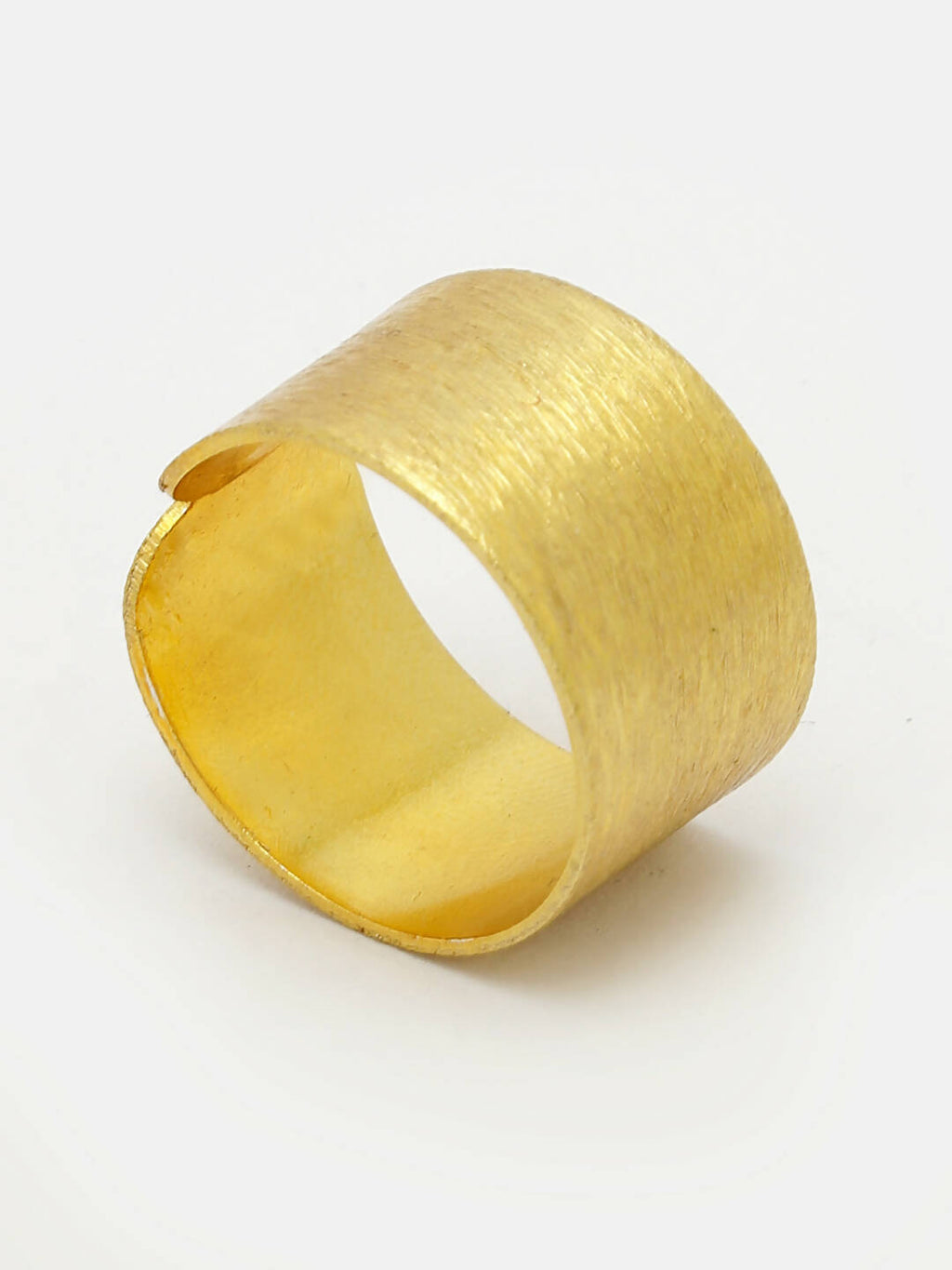 NVR Women Gold-Polished Solid Adjustable Finger Ring