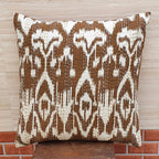The Decor Nook Off White Base With Brown Print Cushion Cover