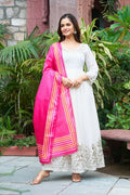 Joban Fashion White Kurta Set Georgette Embroidery Sequence Work - Distacart