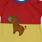 Mhyssa Morty Sleeve Red yellow T-shirt With Blue Shorts Set For Kids