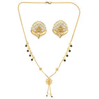 AanyaCentric Gold Plated Short Mangalsutra Set with Earrings - Distacart