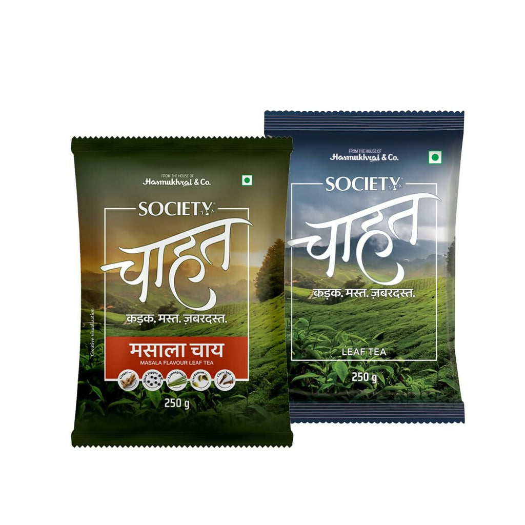 Society Chahat Leaf Tea & Chahat Masala Tea Pouch Combo