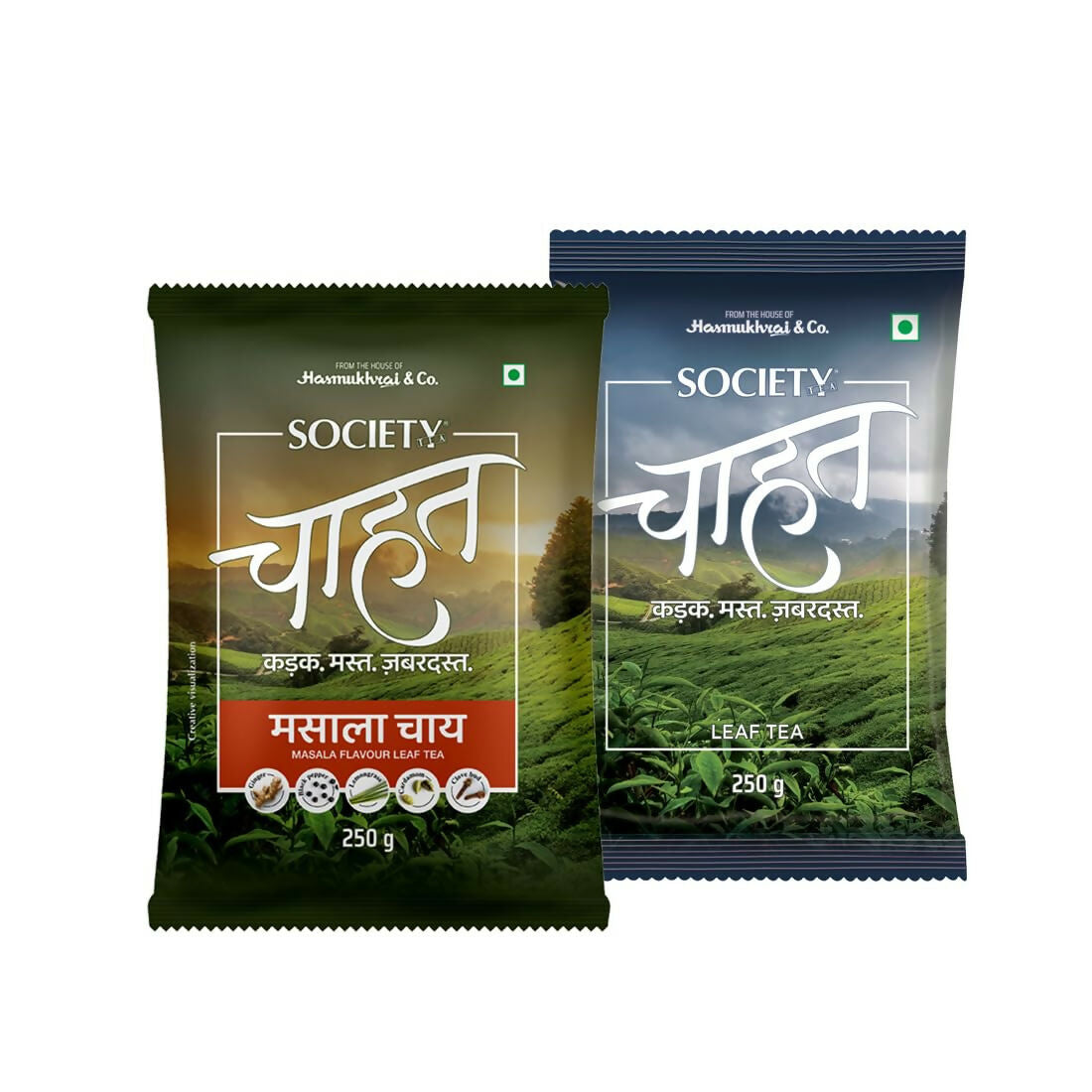 Society Chahat Leaf Tea & Chahat Masala Tea Pouch Combo