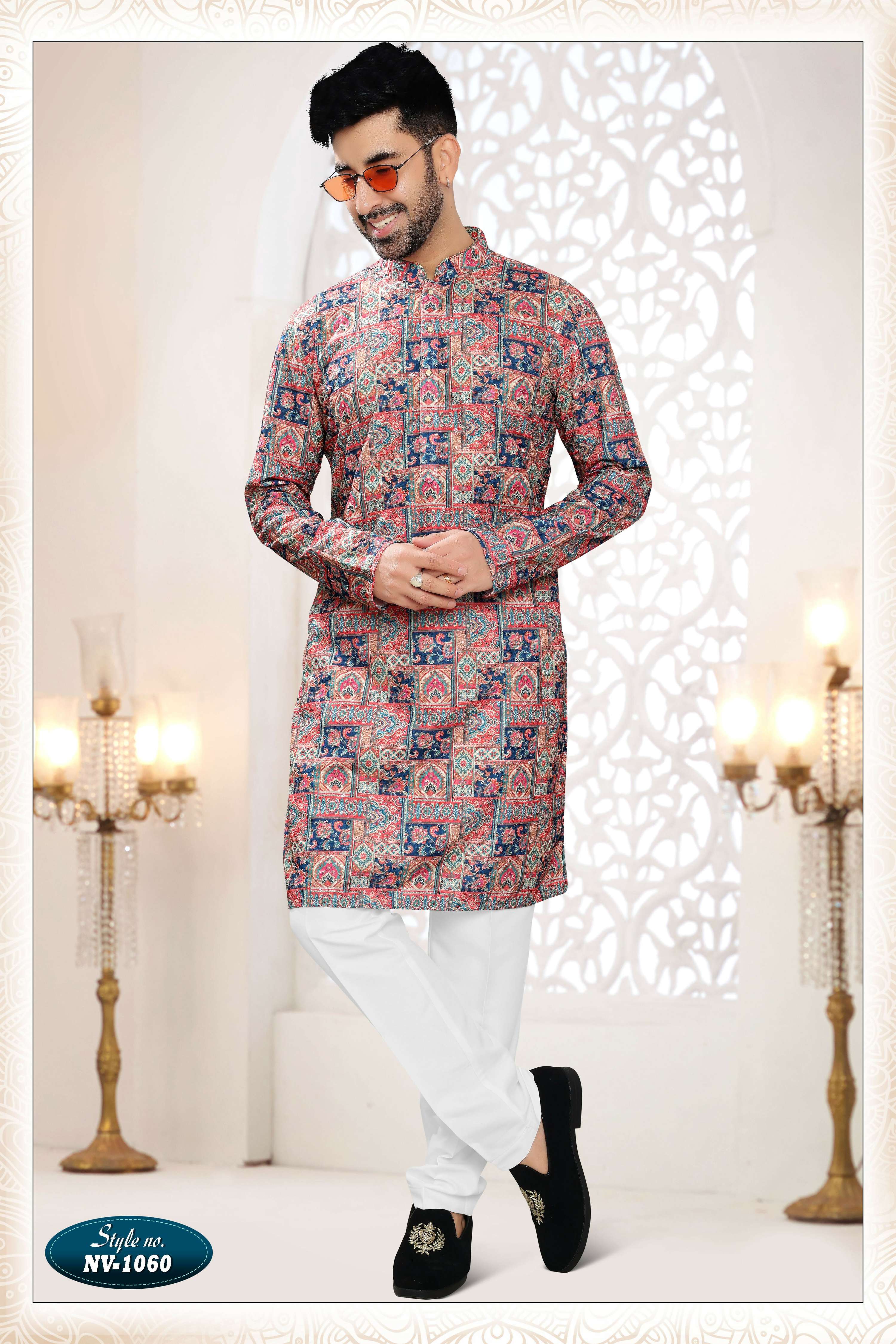 Joban Fashion Men's Cream Base Straight Rayon Thread And Sequence Embroidery All Over Kurta Set