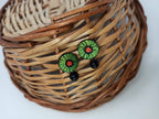 Terracotta Button Tops Ear Studs With Drops