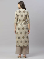 Miravan Women's Pure Cotton Printed Straight Kurta And Palazzo
