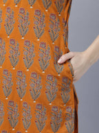 Myshka Stylish Mustard Sleeveless Women's Kurta - Distacart
