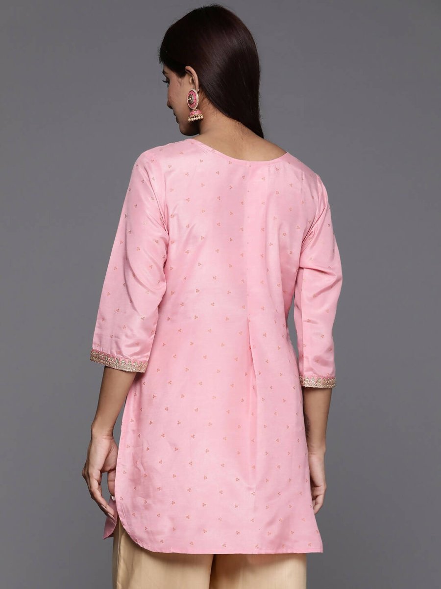 Ahalyaa Pink Printed Tunic - Pink Color