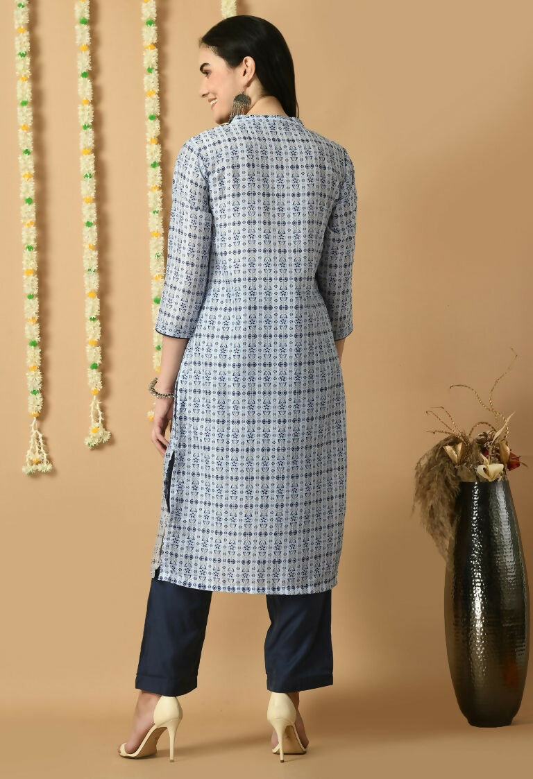 Joban Fashion Blue Maslin Kurta Set