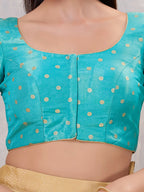 Joban Fashion Women Silk Light-Blue Stitched Blouse