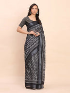 Shree Shyam Fashion Linen Cotton Black Saree - Distacart