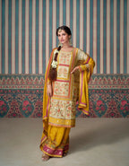 Anaita Yellow Embroidered Silk Fully Stitched Plazo suit - Distacart