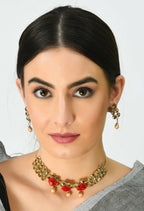 Mominos Fashion Johar Kamal Gold-Plated Brass Finish Stone/Pearls Choker For Women (Golden) - Distacart