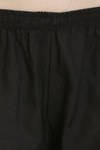 PAVONINE Black Color Chikankari Lace Scalloped Hem Cotton Fabric Sharara - Distacart