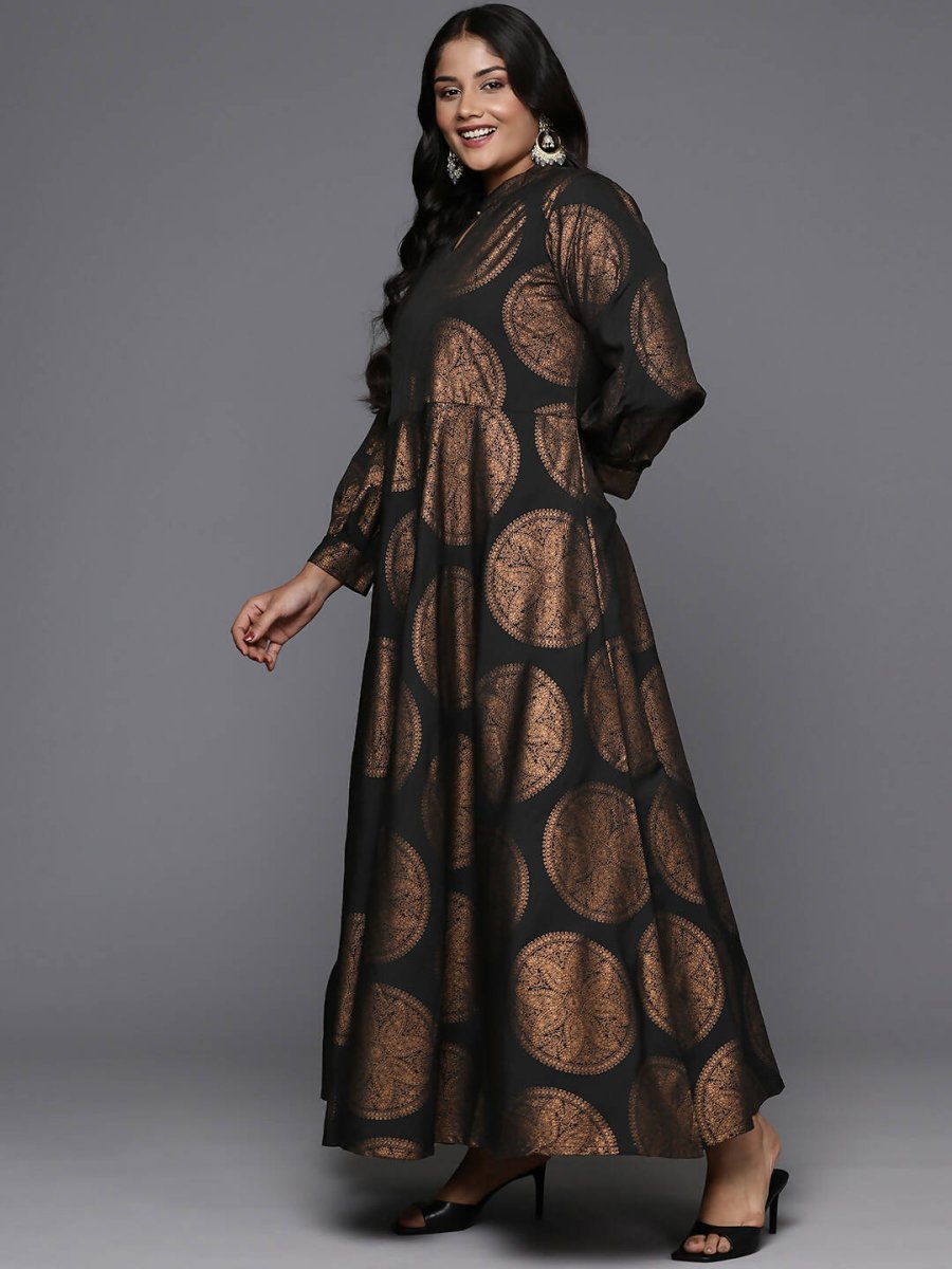Ahalyaa Women's Traditional wear Ethnic Dress - Black - Distacart