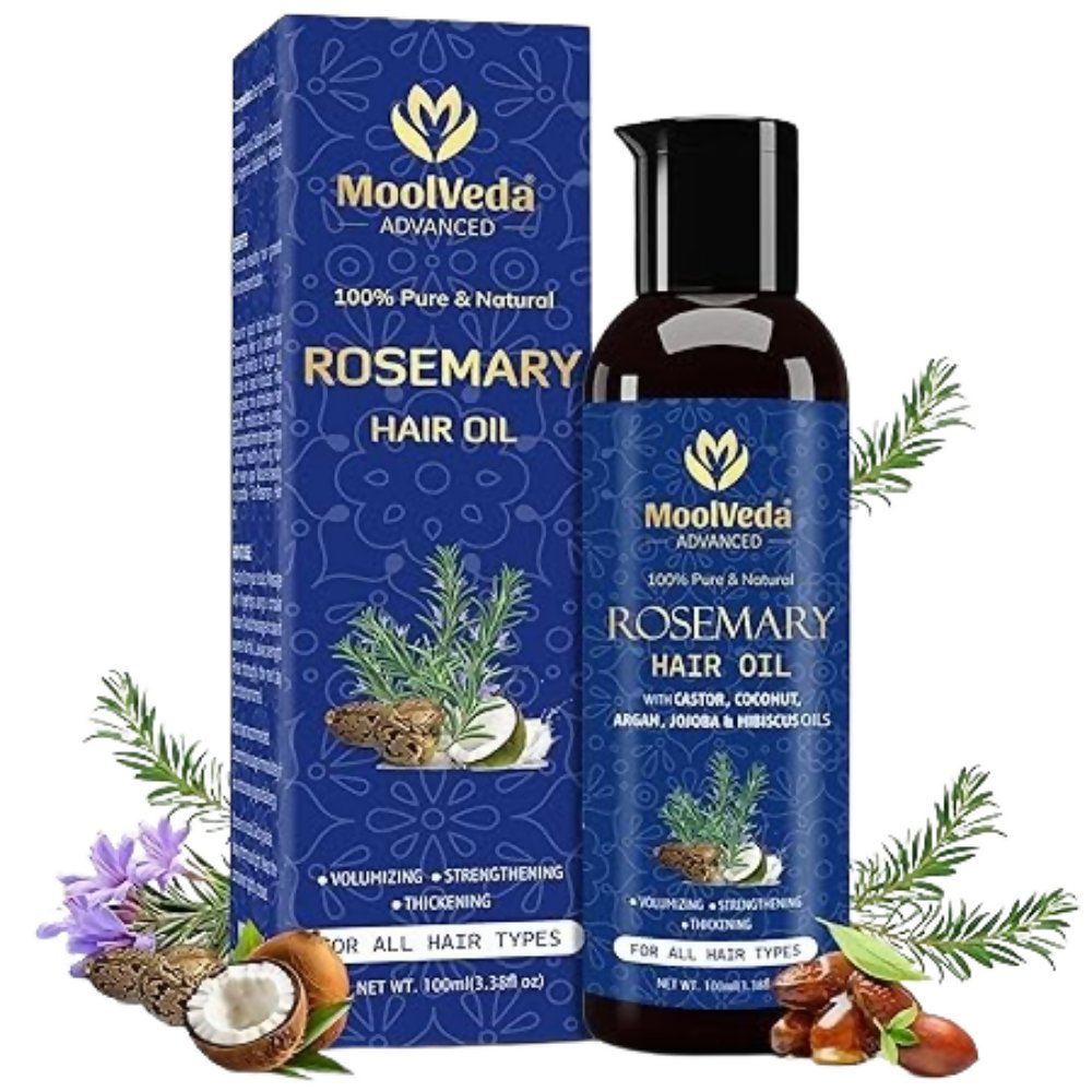 Moolveda 100% Pure Rosemary Hair Oil for Hair Growth