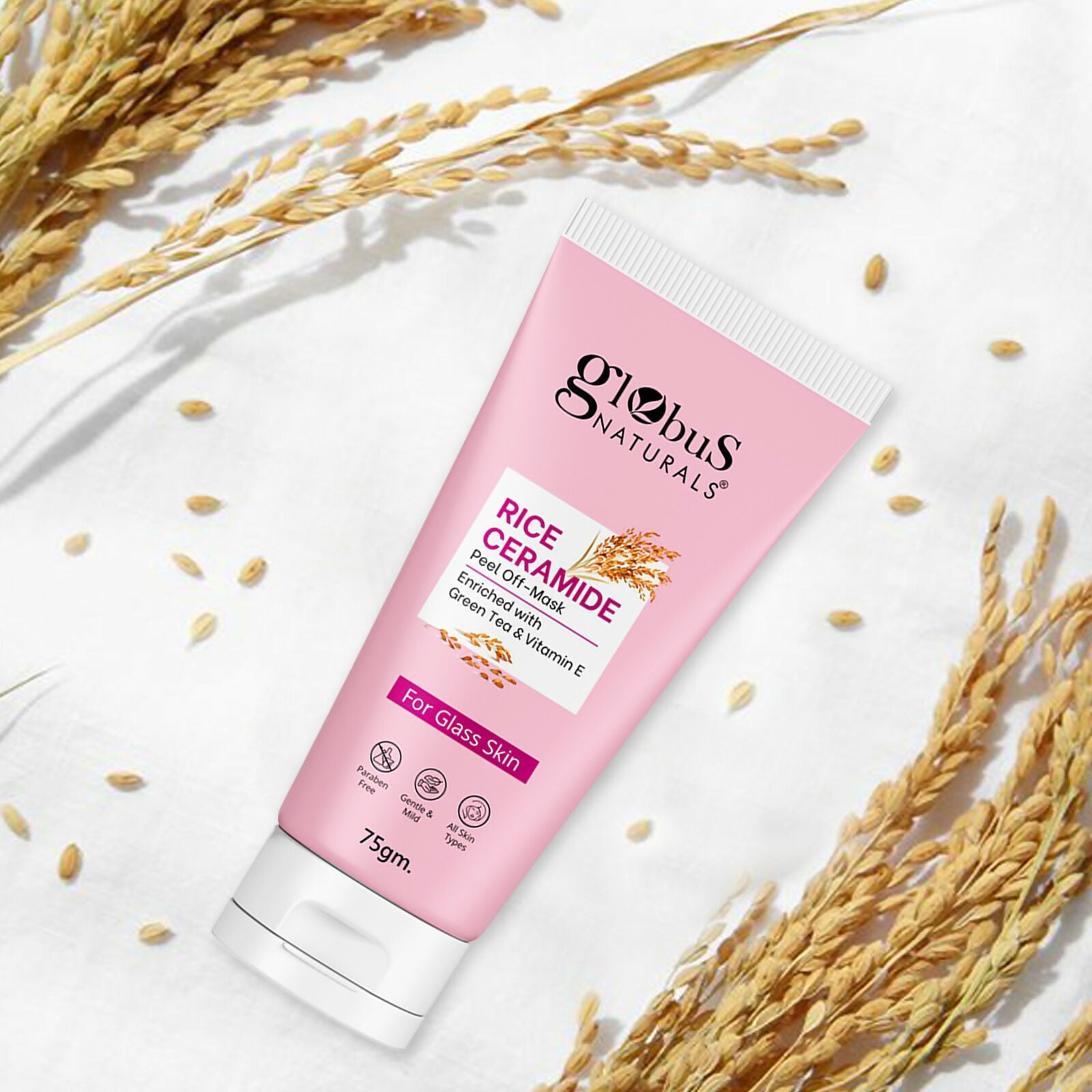 Globus Naturals Rice Ceramide Peel Off Mask, For Korean Glass Skin - Distacart