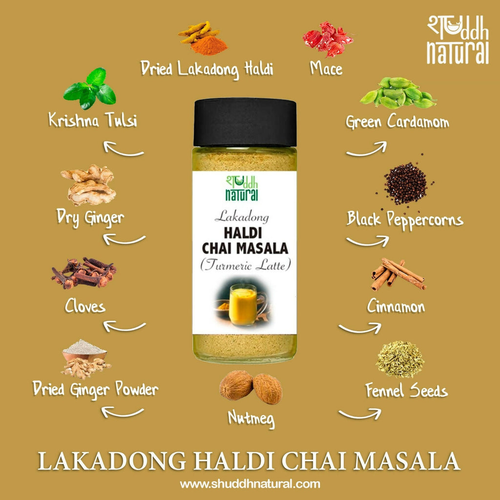 Shuddh Natural Haldi Chai Masala - Goodness of Lakadong Turmeric - Distacart