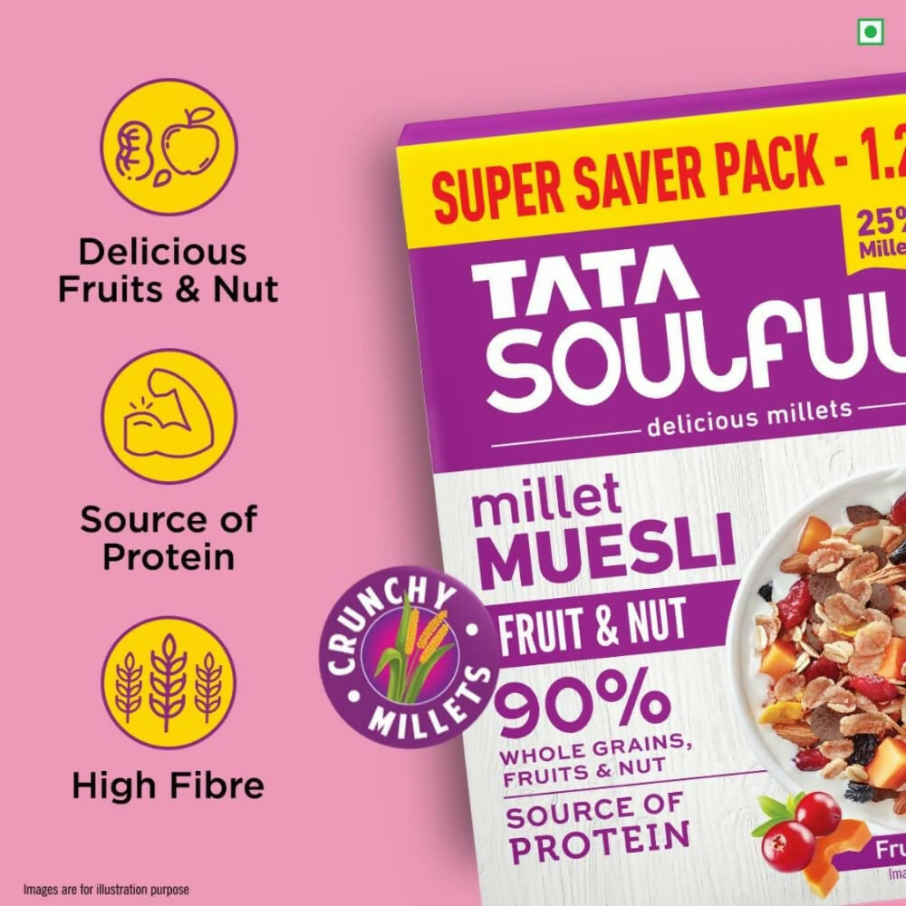 Tata Soulfull Millet Muesli Breakfast Cereals (Fruit & Nut) - Distacart