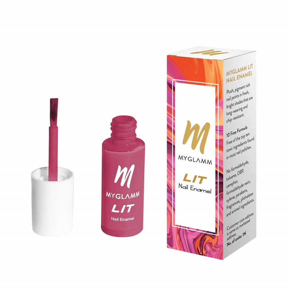 MYGLAMM LIT Nail Enamel - Fling - Fuchsia Shade (7 Ml)